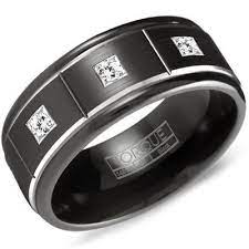 Black Cobalt Rings Cbb 2132 This Outstanding Brushed Black Cobalt Torque With White Cobalt L Black Wedding Band Mens Diamond Wedding Bands Mens Wedding Bands