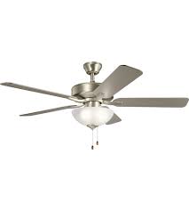 All ceiling fans products shipped direct from kichler lighting shop. Kichler 330017ni Basics Pro Select 52 Inch Brushed Nickel With Walnut Blades Ceiling Fan