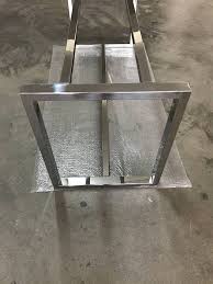 28h X 28w X 52l Stainless Steel Base With Extension Etsy In 2020 Steel Railing Design Metal Furniture Dining Table Legs