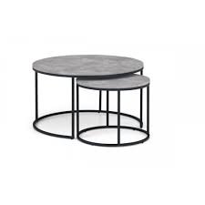 Nesting coffee tables set industrial wooden nest side table home decor furniture. Staten Round Nesting Coffee Table