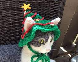 Hats For Cats Small Dog Hat Christmas Tree Hats For Cats Cat Costumes Cat Hats Cat Photo Prop Cat A Dog Sweater Crochet Pattern Crochet Cat Hats For Cats