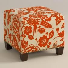 Tangerine Canary Mckenzie Ottoman Upholstered Ottoman Ottoman Affordable Ottoman