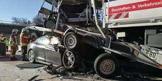 The tesla smashed into the truck and its front end pierced through the roof. Tesla Model S Driver Walks Away From Crash With A Truck At Tremendous Speed Electrek