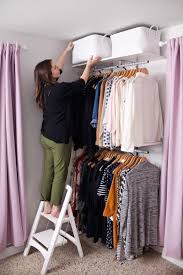 Living in a little apartment can have its own special joys, but small closets aren't one of them. Creating An Open Closet System A Beautiful Mess Closet Small Bedroom Open Closet Systems Open Closet Storage
