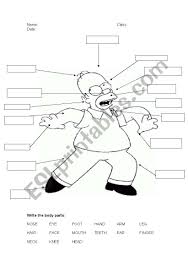 Worksheets for practicing vocabulary, spelling and sentences relating to parts of the body. Body Parts Esl Worksheet By Blancamendez