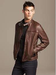 Brown Leather Moto Jacket Banana Republic Leather Jacket Brown Leather Bomber Jacket Leather Jacket Men