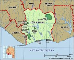 Delivery wall map as ivory coast map. W Map Of Ivory Coast Society Of African Missions