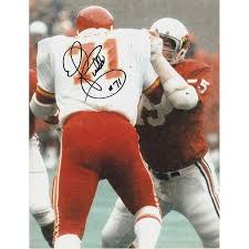ED BUDDE KANSAS CITY CHIEFS ACTION SIGNED 8x10