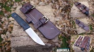 Cricket Sheath For A Fallkniven F1 Brown Full Grain Leather Straps For Horizontal And Vertical Carry Hand Sewed With Cuir