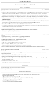 Billing Customer Service Resume Sample Mintresume