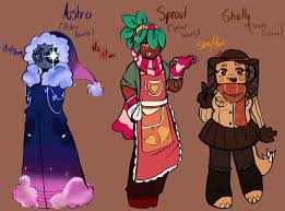 ALT !!! on X: gfchau Sigh, this was coming anywaaay. Heres my Main  designsss, Astro, Sprout, Shelly, Vee, and Dandy. I WANTED to wait till I  finished every AU design but life