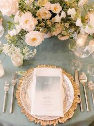 Sea Sponge Gold Charger Linen Rentals Wedding Table Linen Runners Chair Covers Bbj Linen In 2020 Wedding Table Linens Spring Table Decor Wedding Table