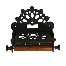 Wall Mount Toilet Paper Holder In Black English Cast Iron Fan Top Antique Style The Kings Bay View 304 stainless steel wall mounted washroom restroom bath toilet hotel bathroom kitchen paper towel box with rack cover shelf dispenser two tissue roll holder.
