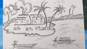 Easy Drawing Nature Boat Drawing With Gel Pen Youtube Kudrati drashya and discovery and letest flower. easy drawing nature boat drawing with gel pen