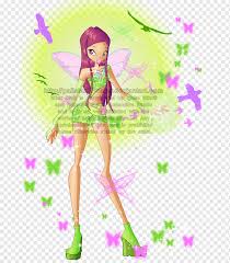 In season 6, the winx search for magical artifacts to lock the legendarium for good. Flora Stella Roxy Mythix Fairy Lucky Doll Black Hair Fashion Illustration Cartoon Png Pngwing