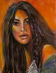 Mixed media painting inspired by Native American roots