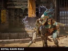 The button sequence is as follows: Coliseum Stage Switching Between Timelines Kotal Shao Kahn Mortalkombat