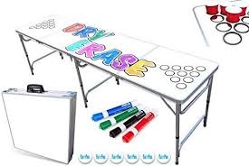 Amazon Com Partypongtables 8 Foot Beer Pong Table With Cup Holes Dry Erase Surface Pong Games Sports Outdoor Folding Table Beer Pong Tables Dry Erase