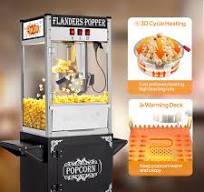 ROVSUN 10 oz Black Popcorn Machine with Cart