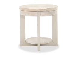 One year limited manufacture's warranty. Round Contemporary End Table In Whitewash Mathis Brothers Furniture