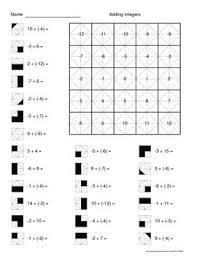 Adding Integers Color Worksheet Integers Math Printables Adding Integers