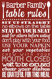 Table Manners Sign Family Table Rules Sign By Littlelifedesigns For The Home