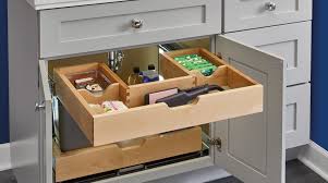 maple u shaped vanity pullout