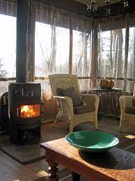Click the links below to see the rest of the posts in this project. Pin By Linda Hilliard On Porch Ideas Porch Wood Wood Stove Porch Curtains