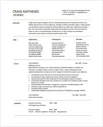 Create a professional resume for a civil engineer quick & easy builder free download sample expert writing tips from getcoverletter. Free 7 Sample Engineering Cv Templates In Pdf