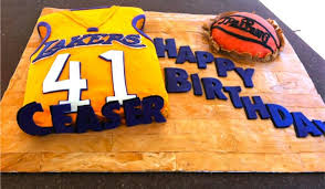Basketball & jersey cake this was made for a boy's 13th birthday. Lakers Birthday Cake Cake By Tiffany Mccorkle Cakesdecor