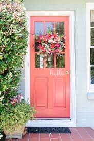 Exterior colors by the decorologist tudors revival homes have been on my radar lately, in particular. Florida Citrus Wedding By Sarah Ben Southern Weddings Coral Front Doors Coral Door Doors