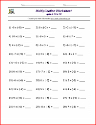 negative numbers worksheet