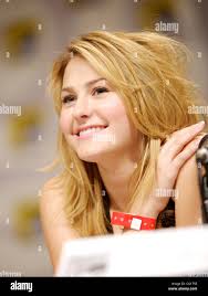 Scout Taylor-Compton, actress playing Laurie Stode (role originally made  famous by Jamie lee curtis) in Rob Zombie's remake of "Halloween" answering  questions during a panel discussion at the International Comic Con on