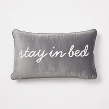 Stay In Bed Velvet Pillow In 2020 Throw Pillows Bedroom Grey Throw Pillows Throw Pillows Bed