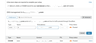 The cname record will point your domain or subdomain to the ip address of the destination note: Dns Assistance With Creating An A Aaaa Or Cname Record Dns Network Cloudflare Community
