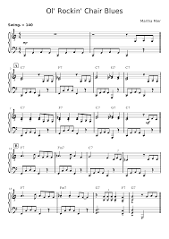 Ol Rockin Chair Blues Sheet Music For Piano Solo Download And Print In Pdf Or Midi Free Sheet Music For Ol Rockin Chair Blues By Martha Mier Musescore Com