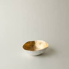 Small Gold Paper Bowl Paper Bowls Gold Paper Paper Mache Bowls