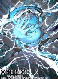 ryudaman, enel, one piece, one piece card game, commentary request,  official art, 1boy, aiming, aiming at viewer, bracelet, copyright name,  drum, electricity, full body, hagoromo, hair up, incoming attack,  instrument, jewelry, long