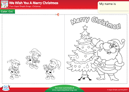 Christmas worksheets for preschool, kindergarden, first grade and second grade. We Wish You A Merry Christmas Worksheet Make A Chirstmas Card Super Simple