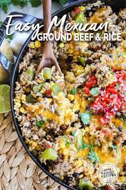Favorite Taco Tues Dinner This Mexican Ground Beef And Rice Recipe Is Delish And So Easy To Make Just Beef And Rice Dinner With Ground Beef Beef Recipes Easy