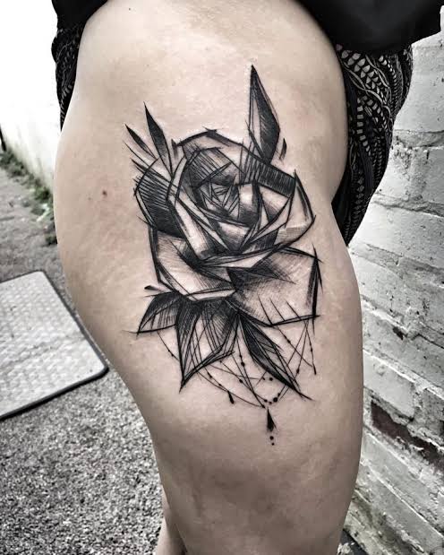 Sketch style tattoos designs | Tattoo rose black, Rose black work
