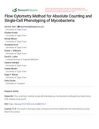 PDF) Flow Cytometry Method for Absolute Counting and Single-Cell  Phenotyping of Mycobacteria