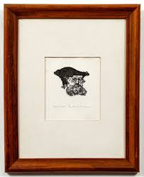 Gerald Boyce Bearded Man Signed Woodcut for sale at auction
