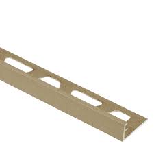 Schluter Jolly Beige Textured Color Coated Aluminum 3 8 In X 8 Ft 2 1 2 In Metal Tile Edging Trim A100tsb In 2020 Tile Edge Tiles Bathtub Surround