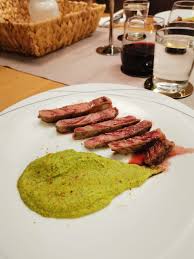 Check spelling or type a new query. Rib Eye Steak With Zucchini Pistachio Puree And Red Wine Sauce Cocina De Vale