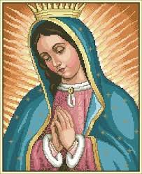 This is a beautiful icon print of the virgin mary with the child jesus. Our Lady Of Guadalupe Cross Stitch Pattern