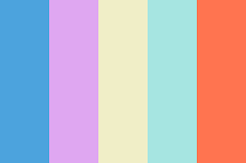 The color names are sefid white, ivory, honeydew, foundation white, snowflake. Pastel Sunset Over Ocean Color Palette