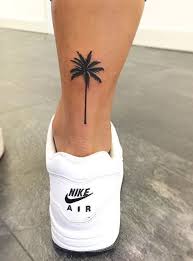 Palm Tree Tattoo On Back Of Ankle Palm Tattoos Tree Tattoo Ankle Tattoos