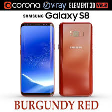 Samsung Galaxy S8 Burgundy Red 3d Model Max C4d Obj 3ds Fbx Lwo Stl 3dexport Com By Madmix Samsung Galaxy Samsung Galaxy S8