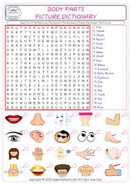 Body parts worksheets and online activities. English Worksheet For Kids Esl Printable Picture Dictionary Pdf Preview